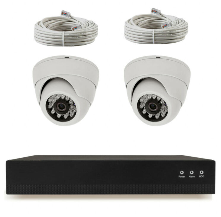 Комплект видеонаблюдения IP Ps-Link KIT-A202IP-POE / 2Мп / 2 камеры / питание POE
